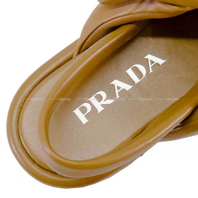 渋谷並木橋店】PRADA プラダ サンダル ウェッジ ソフトパデット 