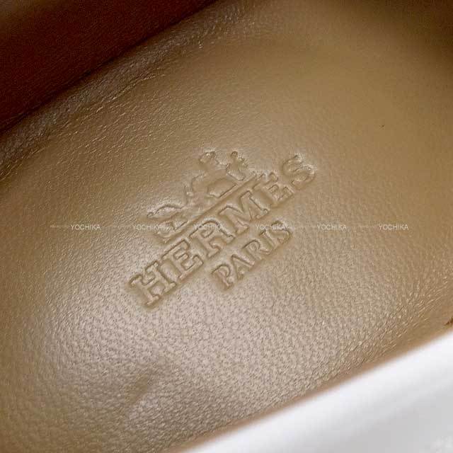 HERMES ホワイトレザー　38 HERMES エルメス モカシン デスタン ケリーベルト #38 白 (ホワイト