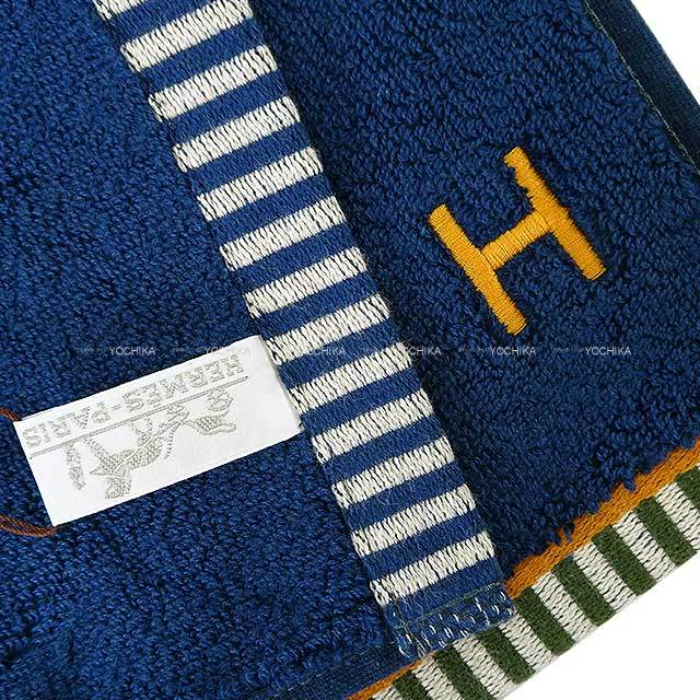 エルメス ハンドタオル新作【未使用・定価以下】ブルー土台 ハンドタオル アヴァロン ブルー 未使用