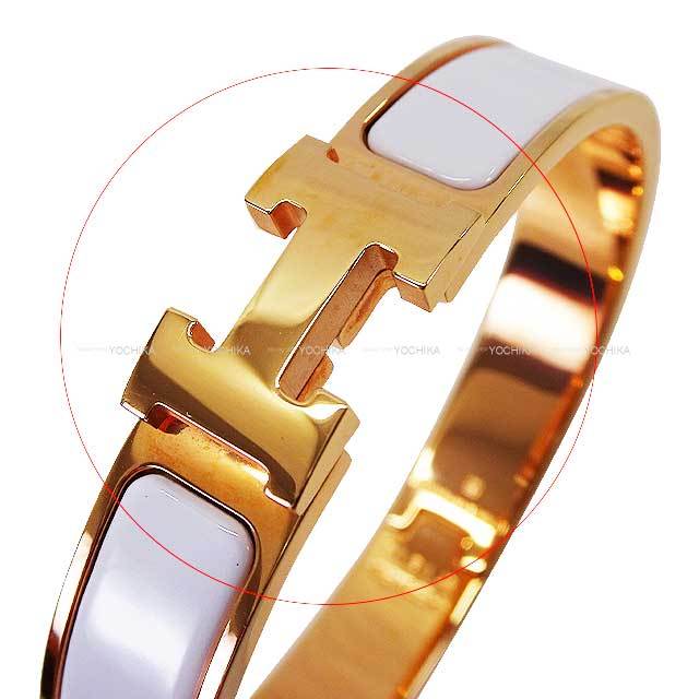 HERMES エルメス ブレスレット バングル クリックアッシュ PM #ST 白
