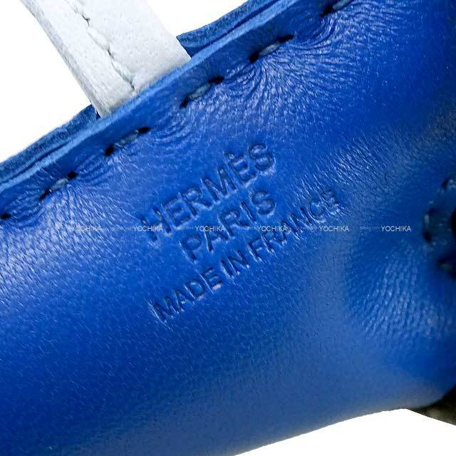 HERMES エルメス バッグチャーム バディ 犬 ブルーフランス/黒