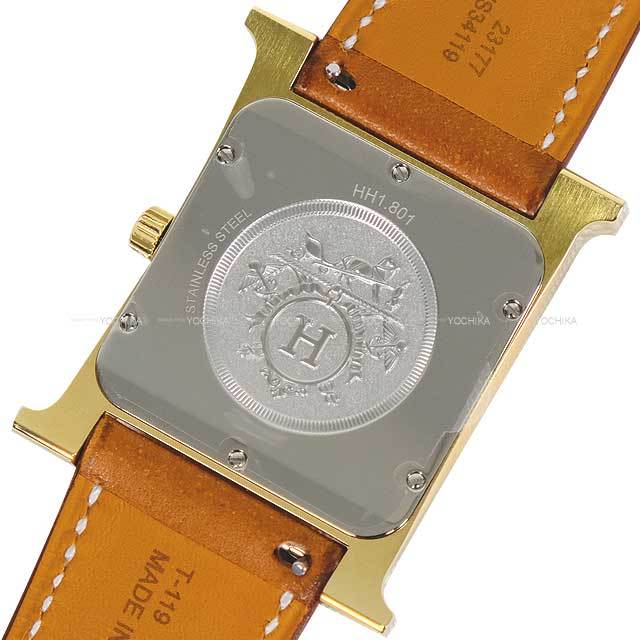 HERMES エルメス 腕時計 Hウォッチ ラージ GM 34mm HH1.801 白文字盤  
