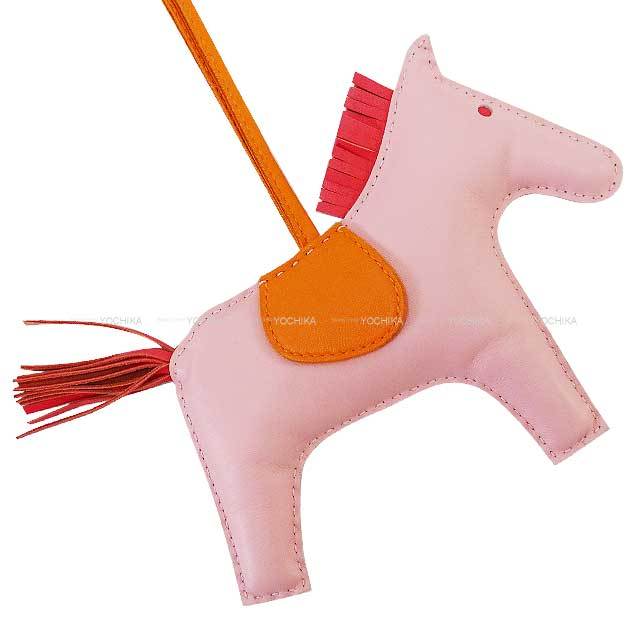 HERMES ロデオチャーム GM ローズサクラ、ローズシャイプール、オレンジ HERMES エルメス バッグチャーム ロデオ GM ローズサクラ/ローズジャイ