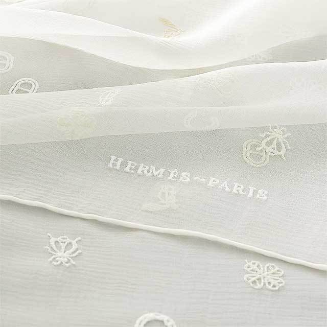 HERMES エルメス スカーフ カレH100 マルチチャーム 白 (ホワイト 