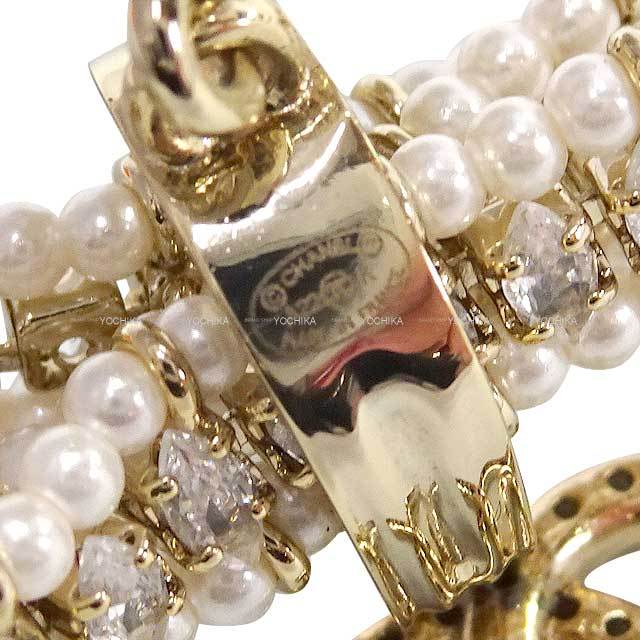 CHANEL シャネル ピアス ラインストーン フープピアス ココマーク  