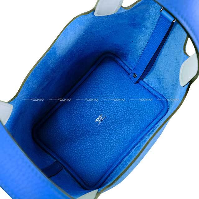 HERMES エルメス ハンドバッグ ピコタンロック 18 PM エクラ ブルー