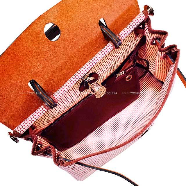 エルメス HERMES エールバッグジップMM X刻 ベージュ トワルアッシュ  