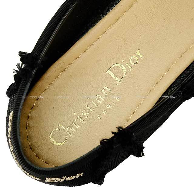 ★Christian Dior★ストール シフォン パール ビジュー ブラック. □ 46374☆年 クリスチャンディオール ストール ブラック×マルチ