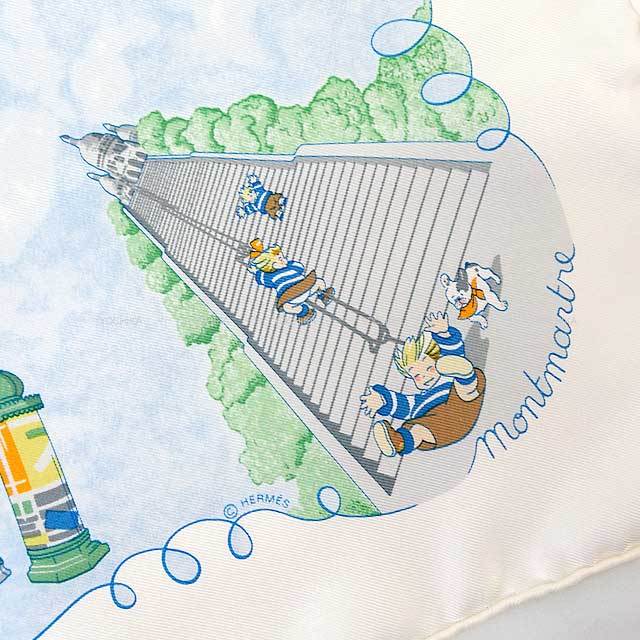 HERMES エルメス スカーフ カレ45 ガヴロッシュ いたずら三つ子 シルク
