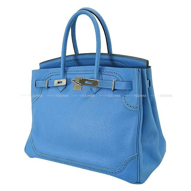 HERMES エルメス ハンドバッグ バーキン35 ギリーズ ブルー