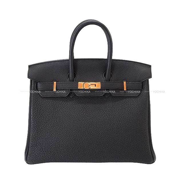 HERMES エルメス ハンドバッグ バーキン25 黒 (ブラック) トゴ ローズ