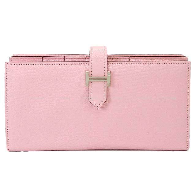 HERMES エルメス 長財布 ベアンスフレ ローズサクラ シェーブルミゾル 