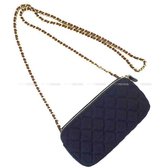 極美品✨シャネルチェーンウォレットドーヴィルココマークネイビー 