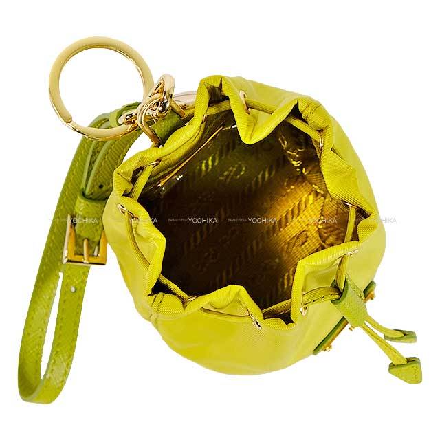 PRADA プラダ バッグチャーム ミニアイコン Re-Nylon ライトグリーン 