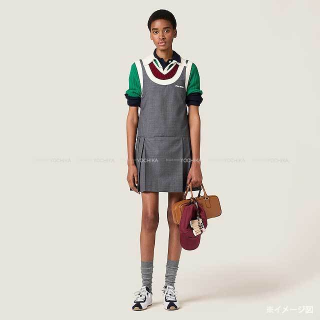 渋谷並木橋店】MIUMIU ミュウミュウ ワンピース プリーツ グリザイユ  
