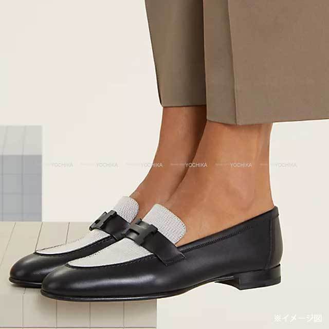 渋谷並木橋店】HERMES エルメス ローファー モカシン パリ 黒 