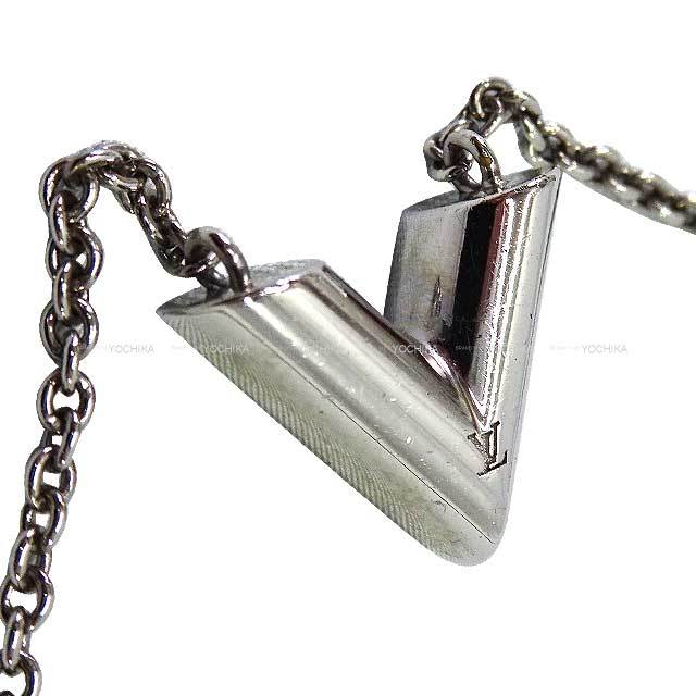 中古】LOUIS VUITTON エセンシャルV ネックレス シルバー メッキ 