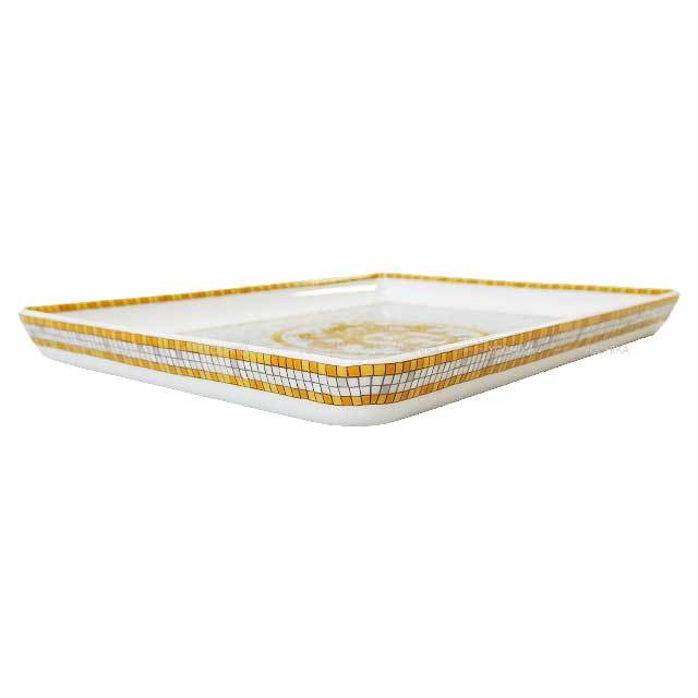 HERMES エルメス 食器 トレー スクエアプレート モザイク24 ゴールド 