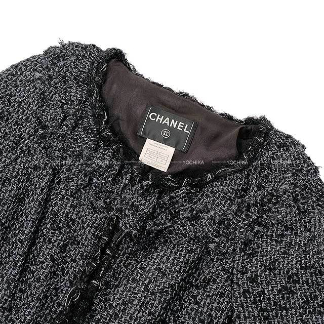 CHANEL シャネル ノーカラージャケット ツイード ラグラン