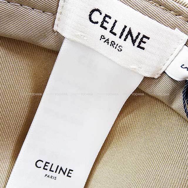 CELINE セリーヌ キャップ ロゴ ベースボール ベージュ コットン  