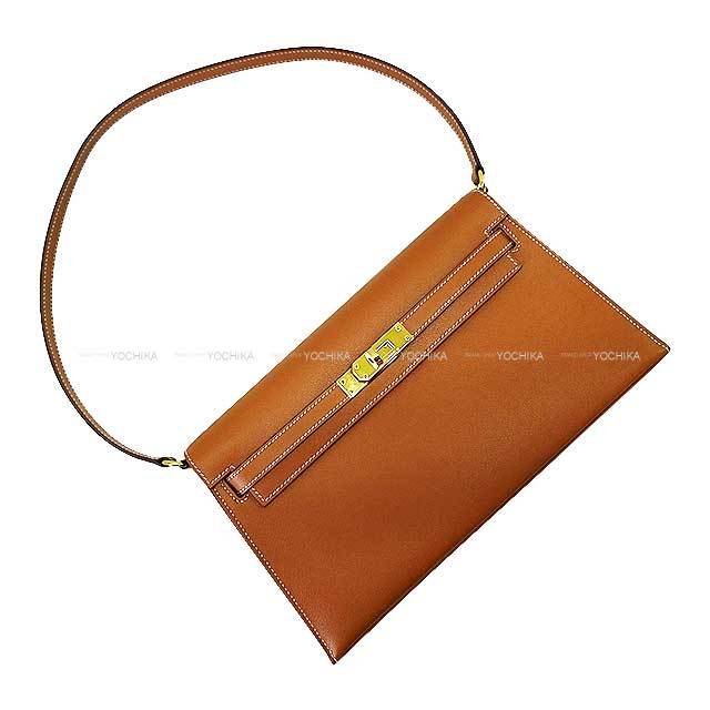 美品【Hermes】クラッチバッグ ゴールド金具 HERMES エルメス クラッチバッグ ケリーエラン ゴールド ヴォー