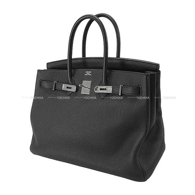 エルメス サイズ:35  バーキン35 オフィサー C刻印 SV金具トゴ スイフトレザーハンドバッグ 中古 GZ14 HERMES エルメス ハンドバッグ バーキン35 黒 (ブラック) トゴ