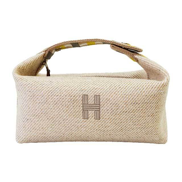 エルメス HERMES ボリードポーチ15 アイボリー SV金具 トワル  