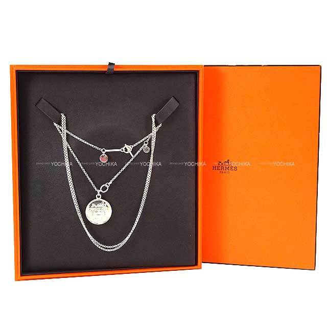 HERMES エルメス ネックレス ロゴチャーム付 ペンダント ロング エクス