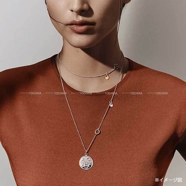 エルメス　ペンダント　ネックレス　ロング シルバー ロゴ HERMES エルメス ネックレス ロゴチャーム付 ペンダント ロング エクス