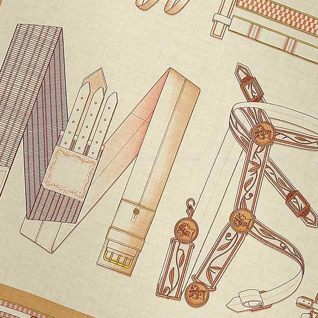 エルメス HERMES カレ 115 クレ ベージュ カシミア 綿 エルメス HERMES