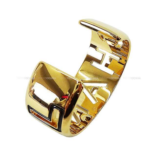 CHANEL シャネル　バングル　正規品 CHANEL シャネル バングル ロゴ カフ メタル/レジン シャンパン