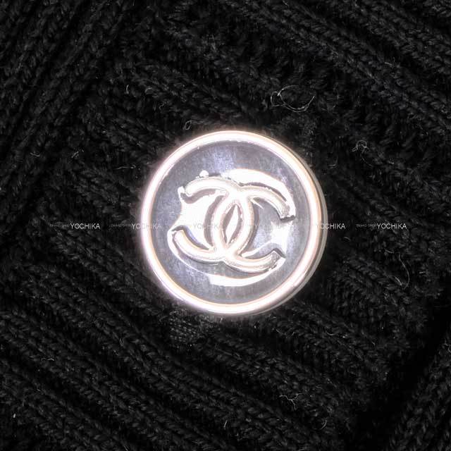 CHANEL シャネル カーディガン レディース ココボタン リブ 黒