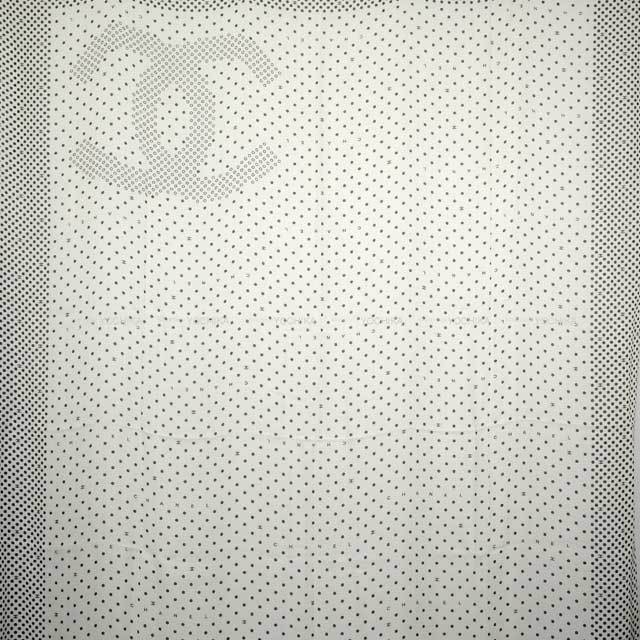 CHANEL シャネル ストール スカーフ 大判 ドット ココマーク 白
