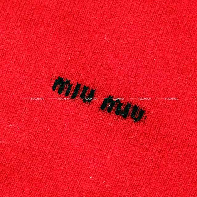 Miu Miu ミュウミュウ カーディガン 長袖 ニット ロゴ ルージュレッド