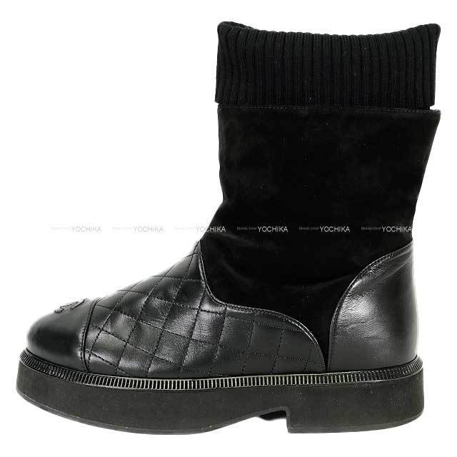 2021年秋冬 CHANEL シャネル ブーツ マトラッセ ココマーク ニット