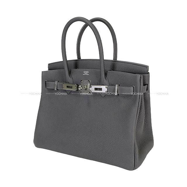 HERMES エルメス ハンドバッグ バーキン30 グリミスティ トゴ シルバー