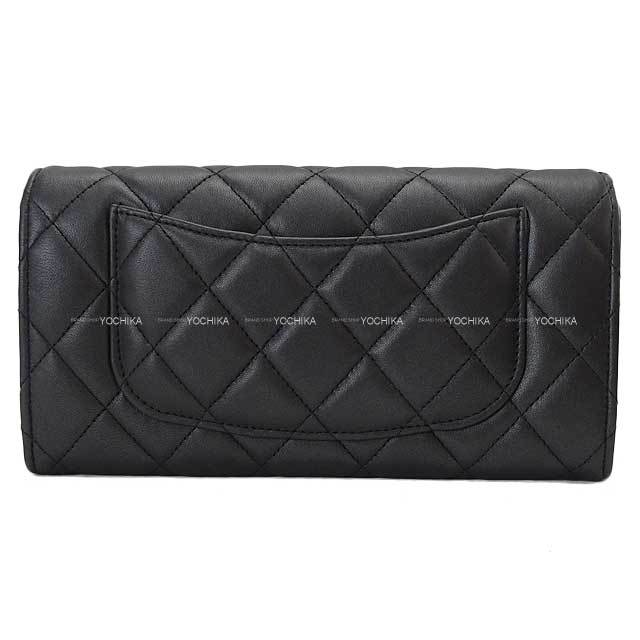 CHANEL シャネル 長財布 マトラッセ ココマーク フラップ ソーブラック  