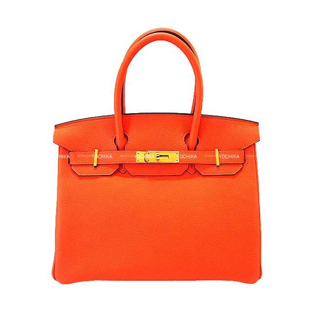 HERMES エルメス ハンドバッグ バーキン30 オレンジポピー トゴ