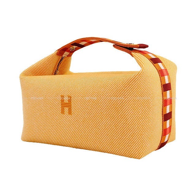 HERMES オレンジ ストライプ ポーチ　ブリッド　ア　　ブラック HERMES オレンジ ストライプ ポーチブリッドアブラック