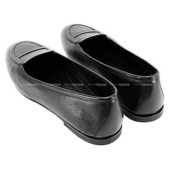 HERMES エルメス ローファー モカシン シューズ ジュリア #39 黒