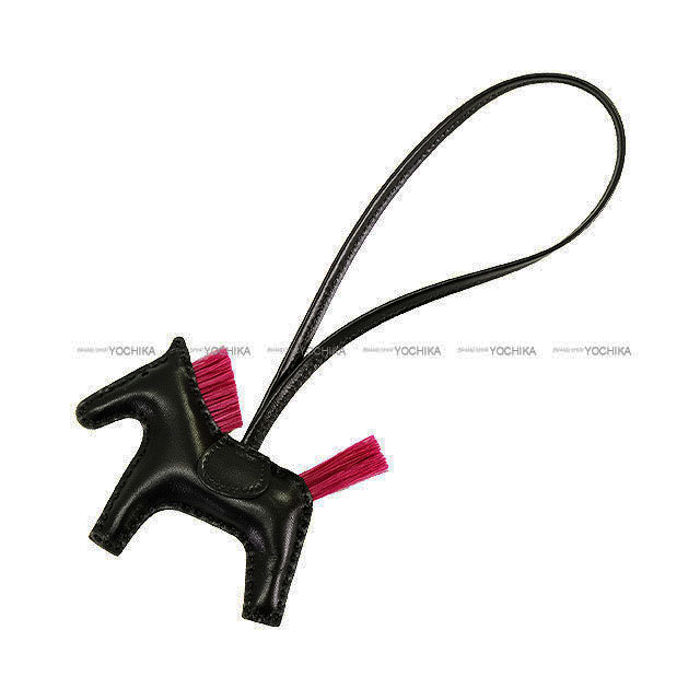 HERMES エルメス バッグチャーム ロデオ PM 黒 (ブラック)/マグノリア  