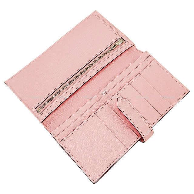 HERMES エルメス 長財布 ベアンスフレ ローズサクラ シェーブルミゾル