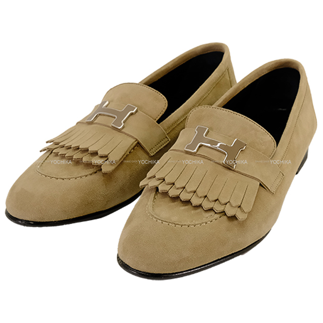 HERMES エルメス モカシン モカシン ロワイヤル フリンジ ベージュアル 