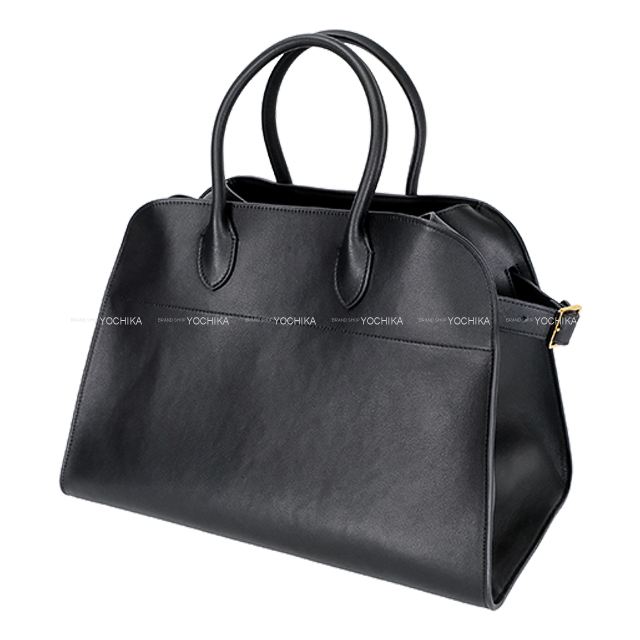 The Row ザロウ ハンドバッグ ソフト マルゴー 15 黒 ナチュラル