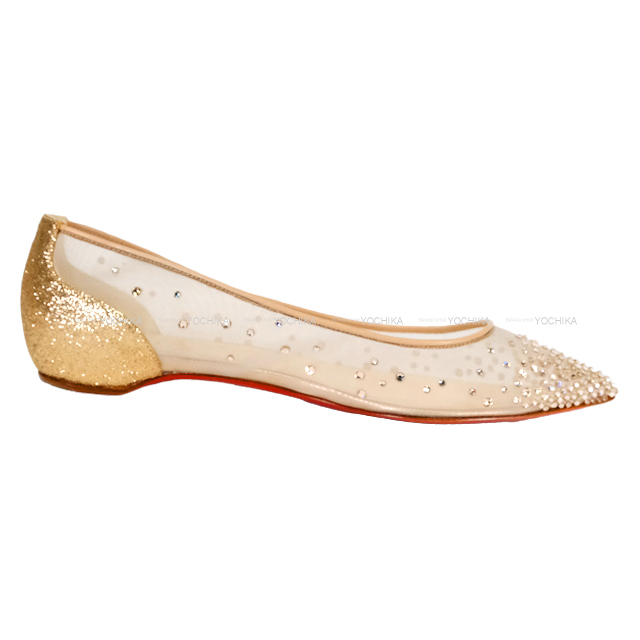 クリスチャン ルブタン Follies Strass フラットシューズ ラメ Christian Louboutin Follies Strass Crystal Pumps - Mesh and