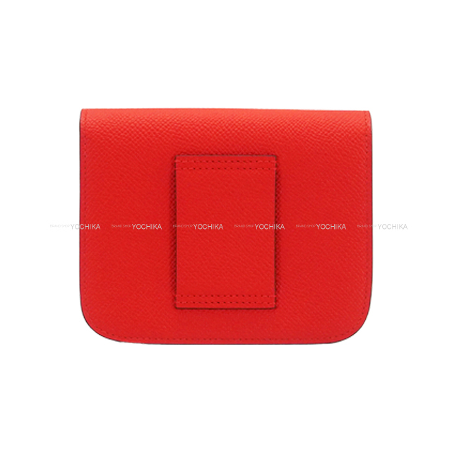 HERMES エルメス 二つ折り財布 コンスタンス スリム ルージュ