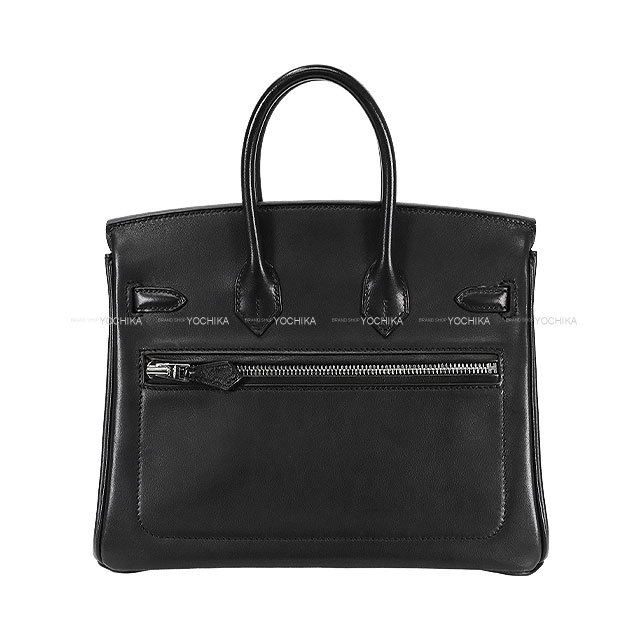 HERMES ブラック ハンドバッグ ハンドル付き HERMES エルメス ハンドバッグ ピアノ ボックスカーフレザー