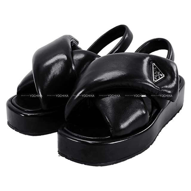 渋谷並木橋店】PRADA プラダ サンダル ウェッジ ソフトパデット #36.5 