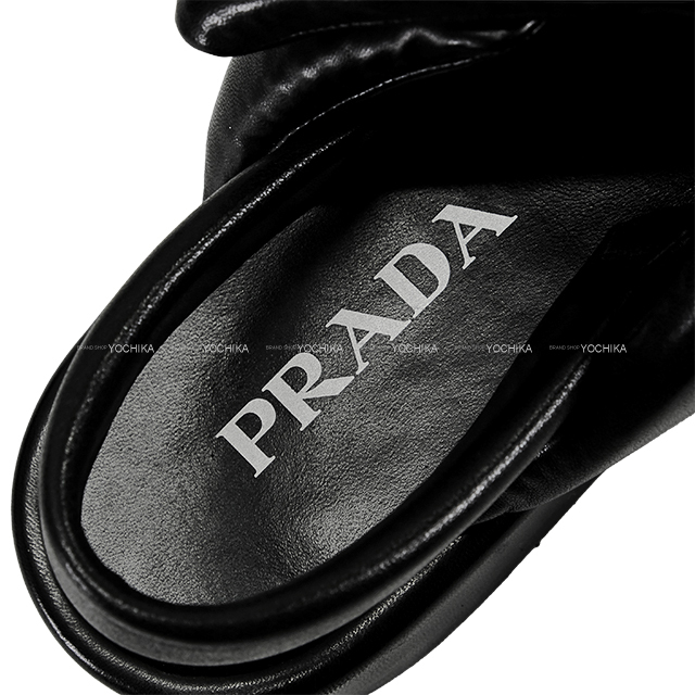 PRADA プラダ サンダル ウェッジ ソフトパデット #36.5 黒
