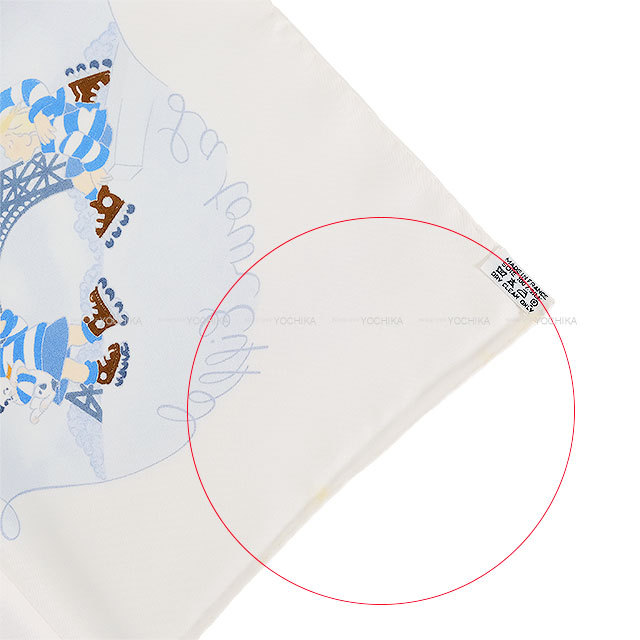 HERMES カレ90 いたずら三つ子 HERMES エルメス スカーフ カレ90 いたずら三つ子 白/ブルー